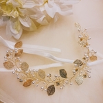 ～リーフアクセサリー リーフカチューシャ 小枝アクセサリー 小枝ヘッドカチューシャ  ウェディング 結婚式  パール