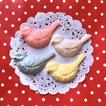 レトロ★小鳥のカボション★4色セット