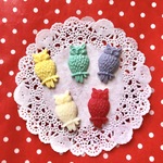 レトロ★フクロウのカボション★ランダム5色セット
