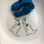 インディアンアゲートとワイヤーの、ゴジラ風イヤリング