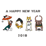 2018戌年🐕年賀状5枚セットB