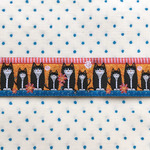 アメリカデザイン 刺繍リボン1ヤード-黒猫キャットオレンジ