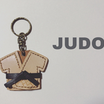  受注製作□柔道□JUDOキーホルダー□レザー□名入れ□選べるカラー