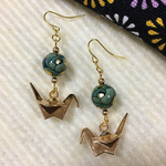 和柄×折り鶴のピアス・イヤリング♡
