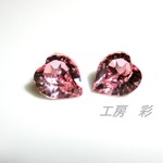  ハートのキラキラスワロ♡ノンホール樹脂ピアス（ピンク）