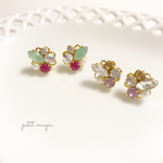 【金属アレルギー対応】ビジューと小粒パールのピアス