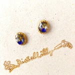 No.6913 送料込♥金縁オーバルピアス