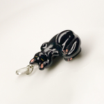 受注製作　猫ネックレスヘッド お招き様　黒猫カラー