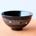 お茶碗（黒　ライン）3101-1720