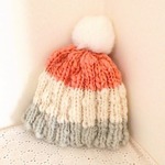 【n様予約品】ラビットファーとぽこぽこ毛糸の帽子(ピンク)