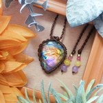 🌿宇宙の夕焼け🌿 ラブラドライト マクラメネックレス