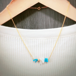 N27 ターコイズ×ホワイト珊瑚ネックレス
