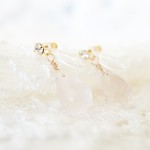 ノンホールピアス ♡ ローズクォーツ(イヤリング)
