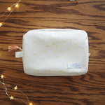 【再販】おむつポーチ ＊ 星の綿麻 コーティング (white)
