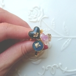petit bouquet ring ドライフラワーのハートリング(ギモーヴピンク・一般的なフリーサイズ)
