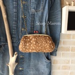 お財布に見えないバンビファーの長財布♪（ブラウンバンビ&赤い木玉 しかも斜め掛けチェーン付き！）