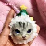 猫 アメショ 頭はクリスマス クリスマスツリー