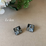 銀ぎら✰ビーズ刺繍ピアス/イヤリング