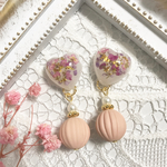 ドライフラワーハートflowerピアス＊イヤリング