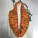 【スヌード／ショール】☆ネップヤーンショートスヌード♪カラフルMIX段染め系♪ハンドメイド☆
