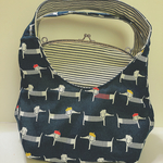 ダックスちゃん♡ミニバッグがま口♡ネイビー