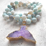 Druzy Whale Tale Agate Ocean Necklace/Bracelet (2way)