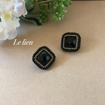 再販♡黒ビジューの大ぶりピアス/イヤリング