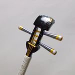 かんざし 「三味線」漆黒４５（麻の葉）