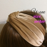 キャメルベロアのヘアバンド