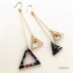 マーブル × 煌き トライアングル pierce & earring