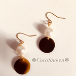 再再販♡べっ甲とコットンパールのピアス
