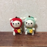 ☆pink rose☆様ご予約品 赤りんご青りんごくまお あみぐるみ