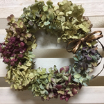秋色紫陽花のリース