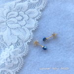 再販♡5mm♡小さなパールのピアス・イヤリング♡ロイヤル ブルー マーメイド 