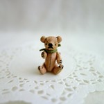 ３センチ「ちびくま」（くるみ）コットンのミニチュアテディベア
