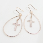 ❤SALE❤*P96***クロス☆ゆらゆらフープピアス