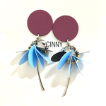 パープル×ターコイズピアス