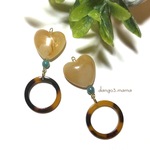 1点限定300円☆ハート☆べっ甲リングのピアス/イヤリング