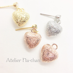 ＊マットグリッター ハート＊ピアス/イヤリング 記念日 ギフトにも♪