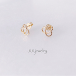 トリニティループ/ シンプルピアス / 上品ピアス / ゴールドピアス / イヤリング ノンホール