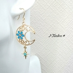 Floral＊moon＆star＊ピアス