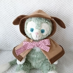 ジェラトーニs たれみみ わんこ ポンチョ ピンク×茶ドットリボン