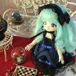 ブラックバージョンしずくドレス（青系）