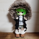 オビツ11ボディ用モッズコート　黒チノ