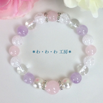 ♡ローズクォーツとラベンダーアメジストの天然石ブレスレット/パワーストーン