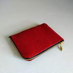 赤くて可愛い！本革L字ファスナーコインケース