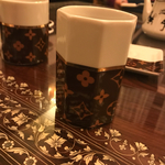モノグラム柄 ペン立て イニシャル ポーセラーツ