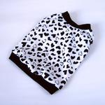 フレンチブルドック服 タンクトップ　白　ハート柄