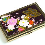 名刺入れ：芍薬に舞う蝶（和柄）