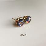 ≪14kgf≫vintageブラックファイアオパール 一粒ピアス